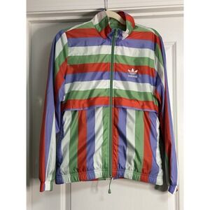 Adidas,‎ Women's Stripped Windbreaker, Colorful, Size Medium